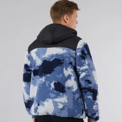 Best Bench Herre Sableo Fleece Hættetrøje Blå Camo Blå camo