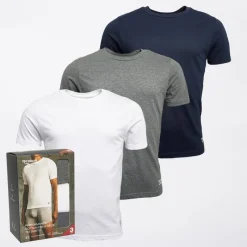 Clearance Reebok Herre Santo Tre Pakke T-shirts Navy / Gråmeleret / Hvid Flerfarvet