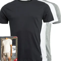 Sale Reebok Herre Santo T-Shirts 3-pak Sort/Grå Melange/Hvid Flerfarvet