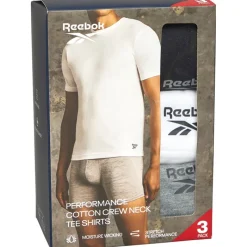 Sale Reebok Herre Santo T-Shirts 3-pak Sort/Grå Melange/Hvid Flerfarvet