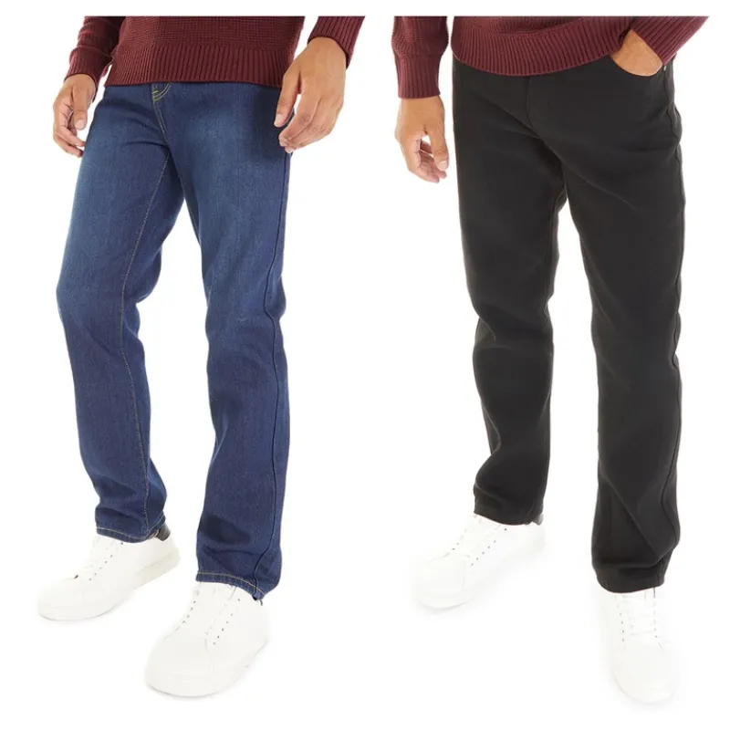 Clearance Smith And Jones Herre Sazzi To-pak Straight Fit Jeans Sort/Mørk Vask Flerfarvet