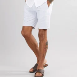Hot Ben Sherman Herre Seersucker Stribede Shorts Lyseblå