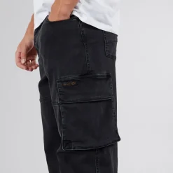 Best Bench Herre Serian Cargo Jeans Vasket Sort
