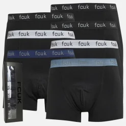 Best French Connection Herre Seven Pack FCUK Boksershorts FCUK 55 Sort / Sort / Sort / Sort / Sort / Sort / Sort