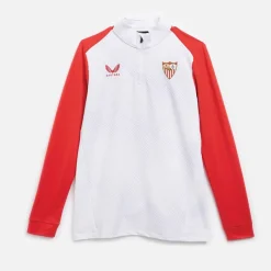 Best Castore Herre SFC Sevilla FC Hjemme 1/​4 Zip Top Brilliant Hvid/​True Rød