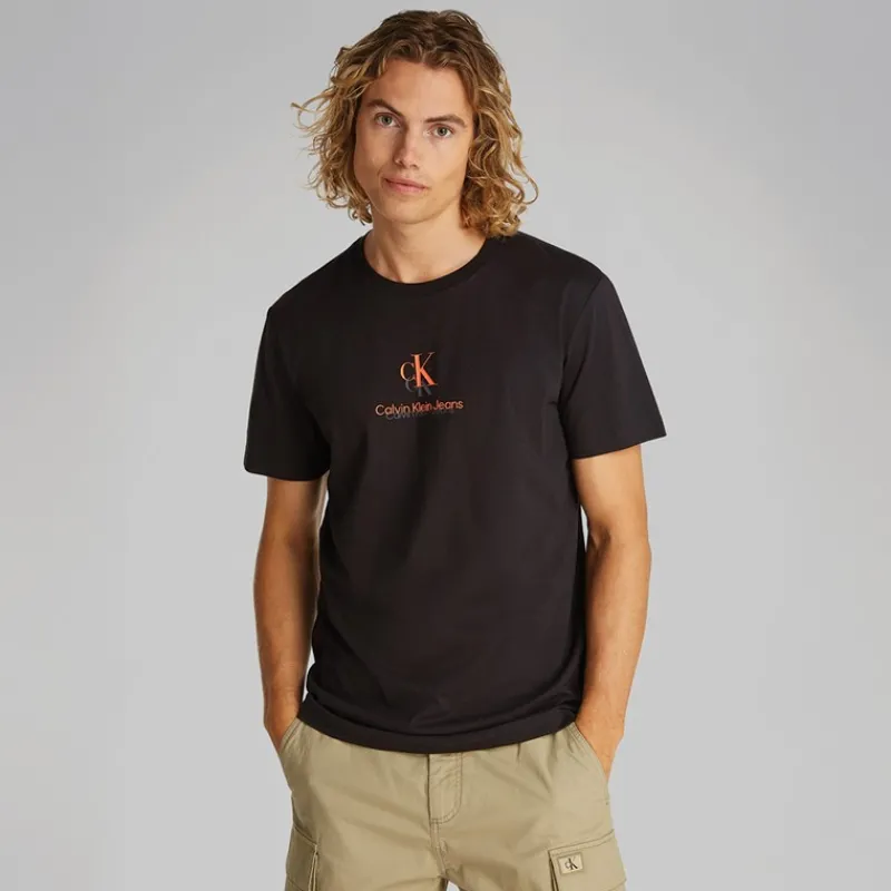 Calvin Klein Jeans Herre Shadow Logo T Shirt CK Sort