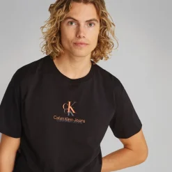 Calvin Klein Jeans Herre Shadow Logo T Shirt CK Sort