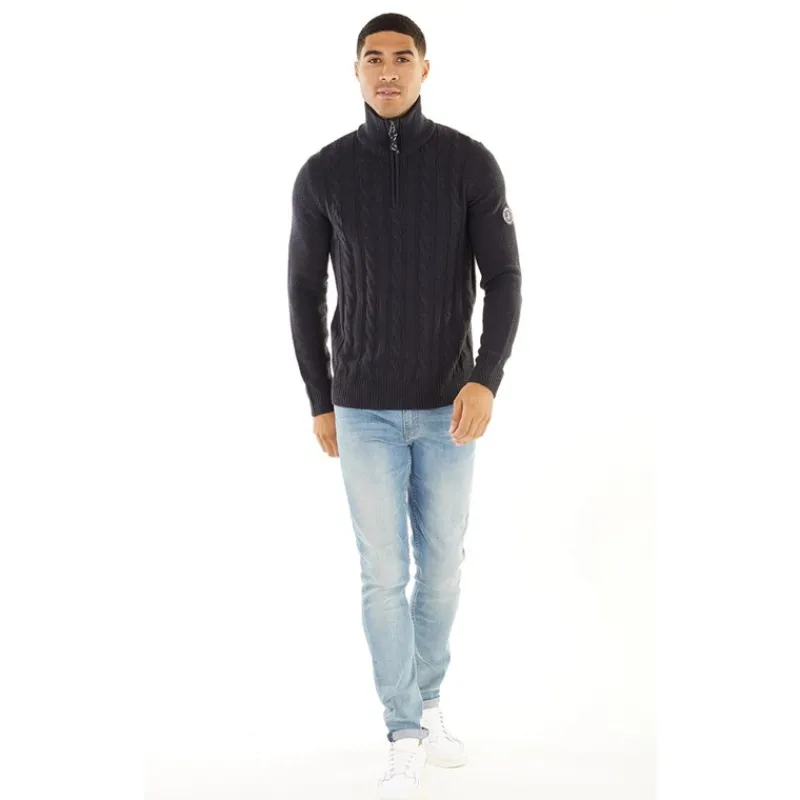 Outlet JACK & JONES Herre Shane Strikket Trøje Blå Blazer Mørk marineblå