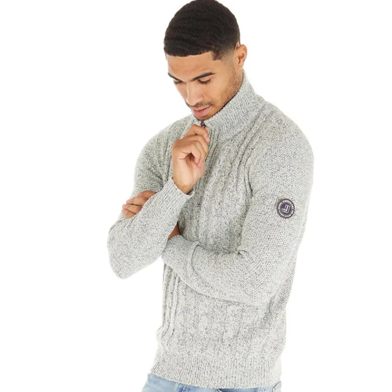 Discount JACK & JONES Herre Shane Strikket Trøje Sølv Birke Grå Mergel