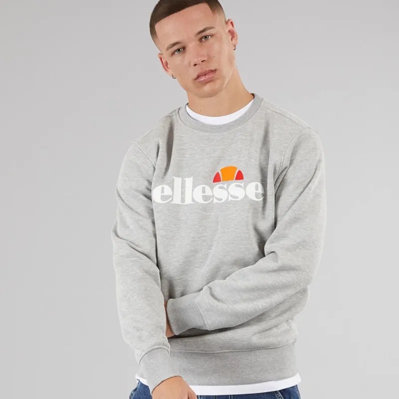 Sale Ellesse Herre Sikanni Sweatshirt Light Grey Marl Lysegrå Mergel