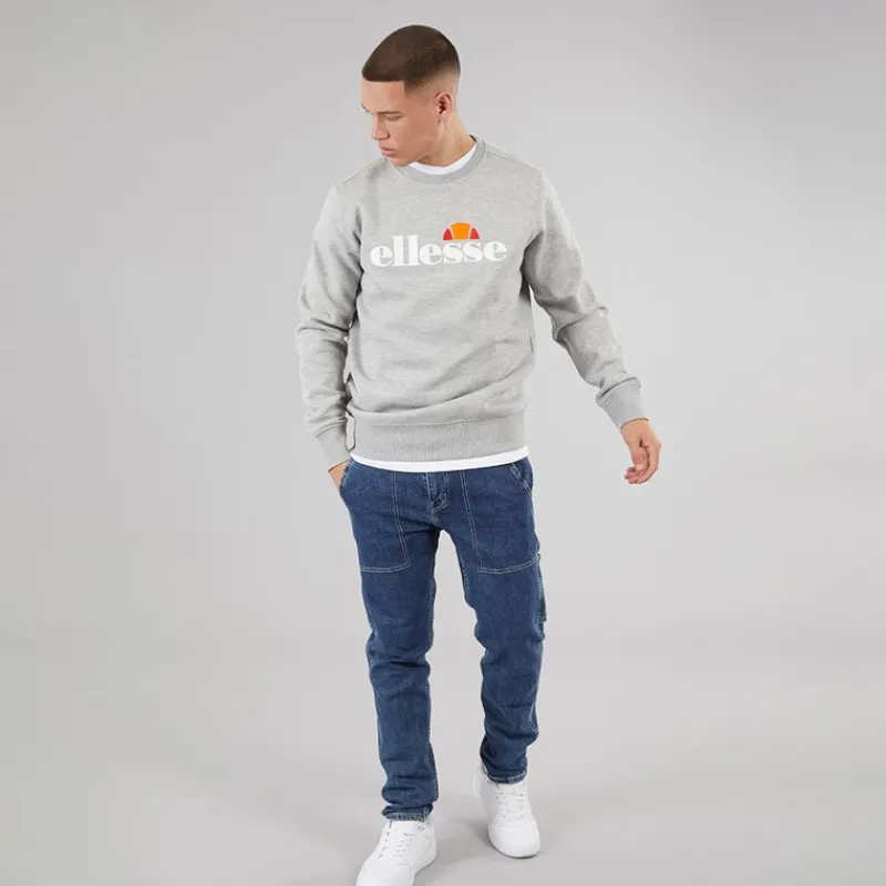 Sale Ellesse Herre Sikanni Sweatshirt Light Grey Marl Lysegrå Mergel
