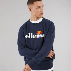 Outlet Ellesse Herre Sikanni Sweatshirt Navy Marineblå