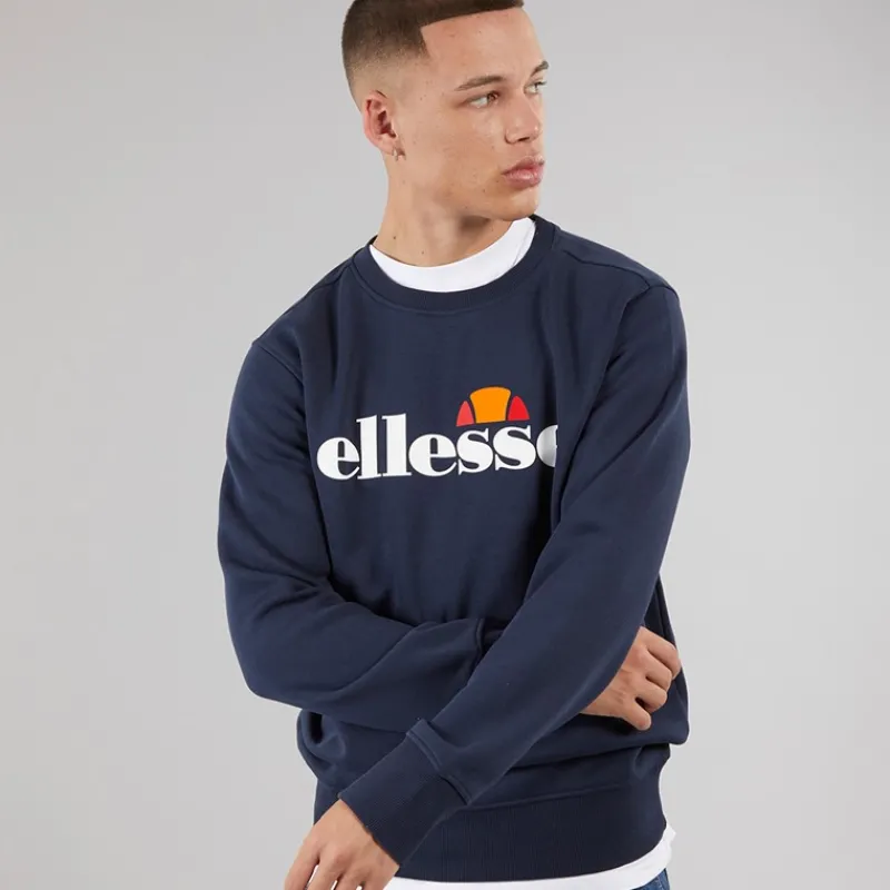 Outlet Ellesse Herre Sikanni Sweatshirt Navy Marineblå