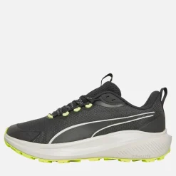 Sale Puma Herre Skyrocket Lite Trail Løbesko /Fjergrå/Gult Alarm Sort