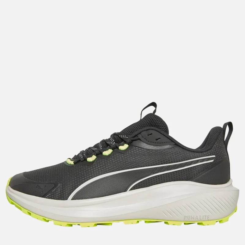 Sale Puma Herre Skyrocket Lite Trail Løbesko /Fjergrå/Gult Alarm Sort