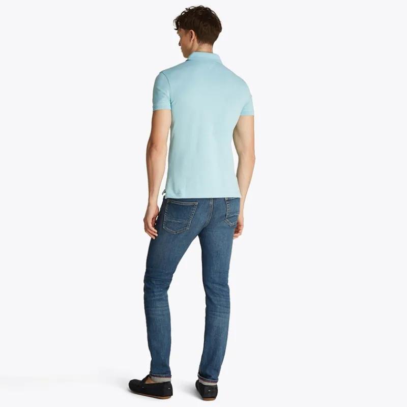 Tommy Hilfiger Herre Slim Polo Tradewinds Aqua Lyseblå