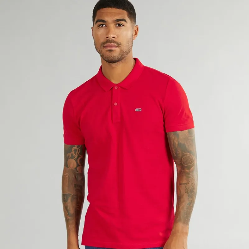 Sale Tommy Jeans Herre Slim Stolpelukning Polo Dybrød