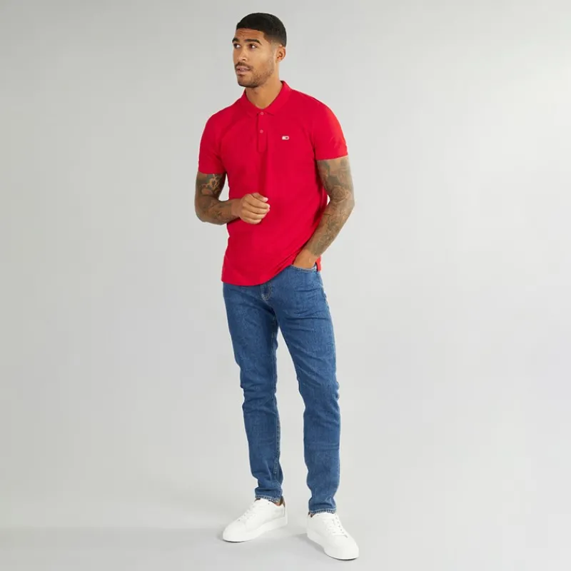 Sale Tommy Jeans Herre Slim Stolpelukning Polo Dybrød