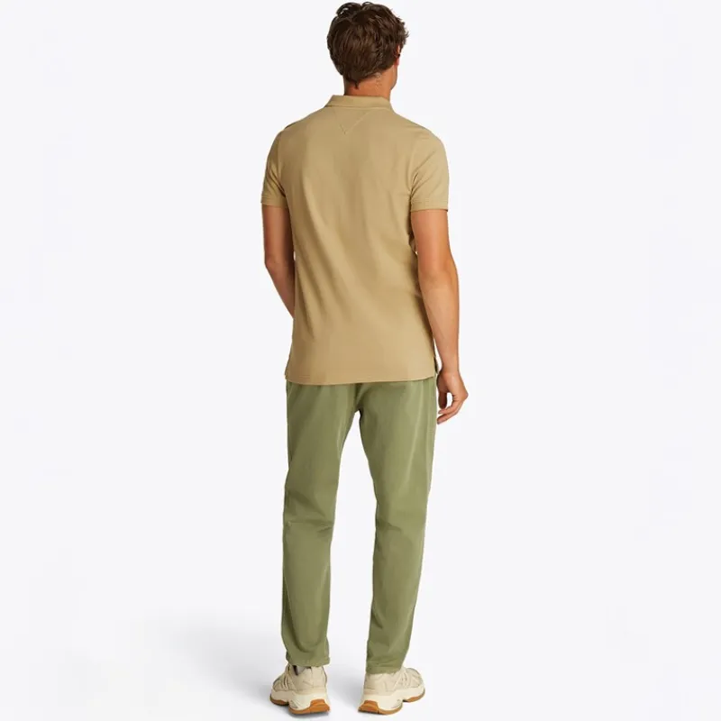 Discount Tommy Jeans Herre Slim Stolpelukning Polo Relic Tan Lysebrun
