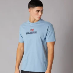 Napapijri Herre Sory Logo T-shirt Faded Denim