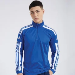 Best adidas Herre Squadra 21 1/4 Zip Træningstop Royal Blue/Hvid Blå