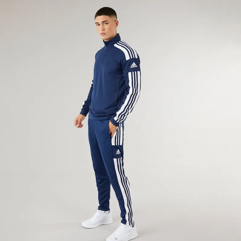 New adidas Herre Squadra 21 1/4 Zip træningstop Navy/Hvid