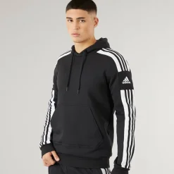 Best adidas Herre Squadra 21 Pullover Sweat Hættetrøje Sort/Hvid