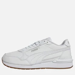 Best Puma Herre ST Runner V4 Læder Sneakers /Isgrå/Gummi Hvid