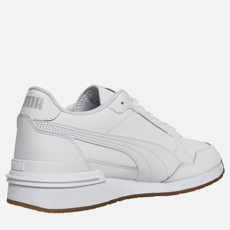 Best Puma Herre ST Runner V4 Læder Sneakers /Isgrå/Gummi Hvid
