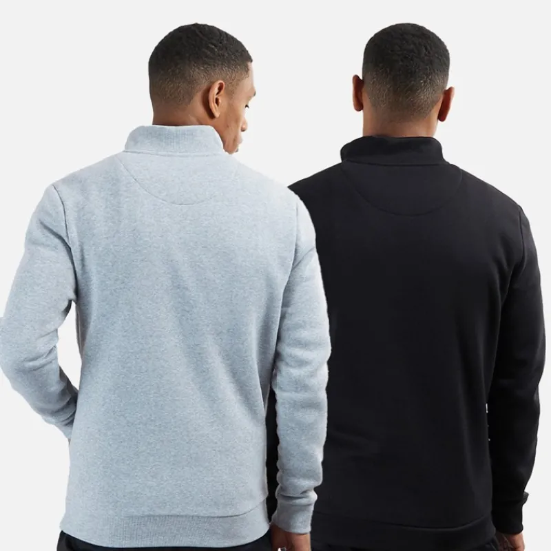 Outlet Brave Soul Herre Stilgar To Pakke 1/4 Lynlås Sweatshirts Sort/Grå