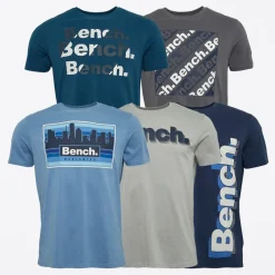 Outlet Bench Herre Stordon T-Shirts 5-pak Dustet Blågrøn/​Frostgrå/​Marineblå/​Frostblå/​Stålgrå