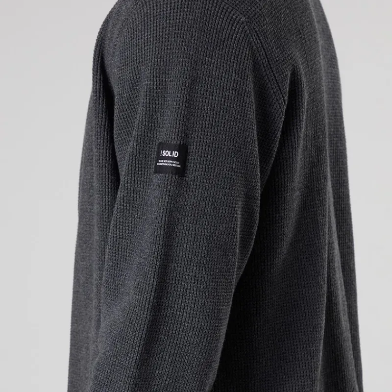 Sale Solid Herre Strik Cardigan Mørk Grå Marl Dar Grey M Mørk grå mergel