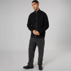 Best Solid Herre strik cardigan True Black Sort