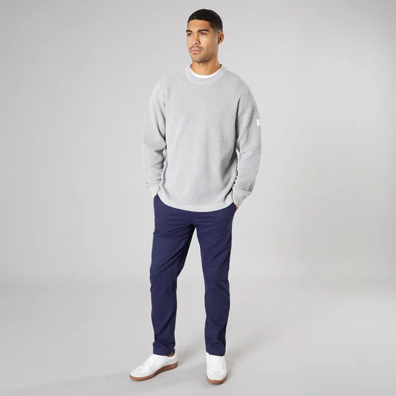 Solid Herre strik pullover sweater Light Grey Melange Lysegrå