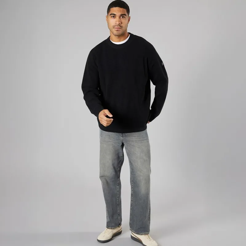 Solid Herre strik pullover sweater True Black Sort