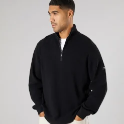 Online Solid Herre strik pullover sweater True Black Sort