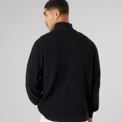 Online Solid Herre strik pullover sweater True Black Sort