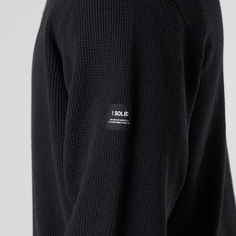 Online Solid Herre strik pullover sweater True Black Sort