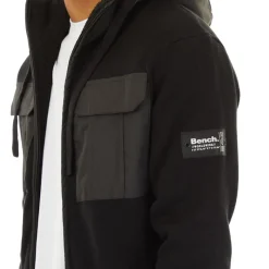 Clearance Bench Herre Strikket Hoodie Sort