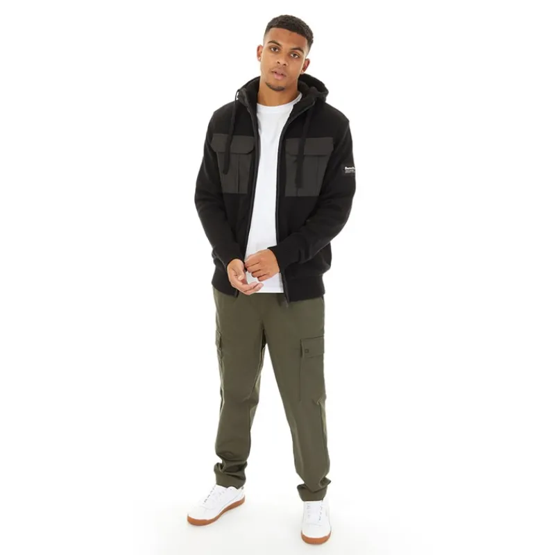 Clearance Bench Herre Strikket Hoodie Sort