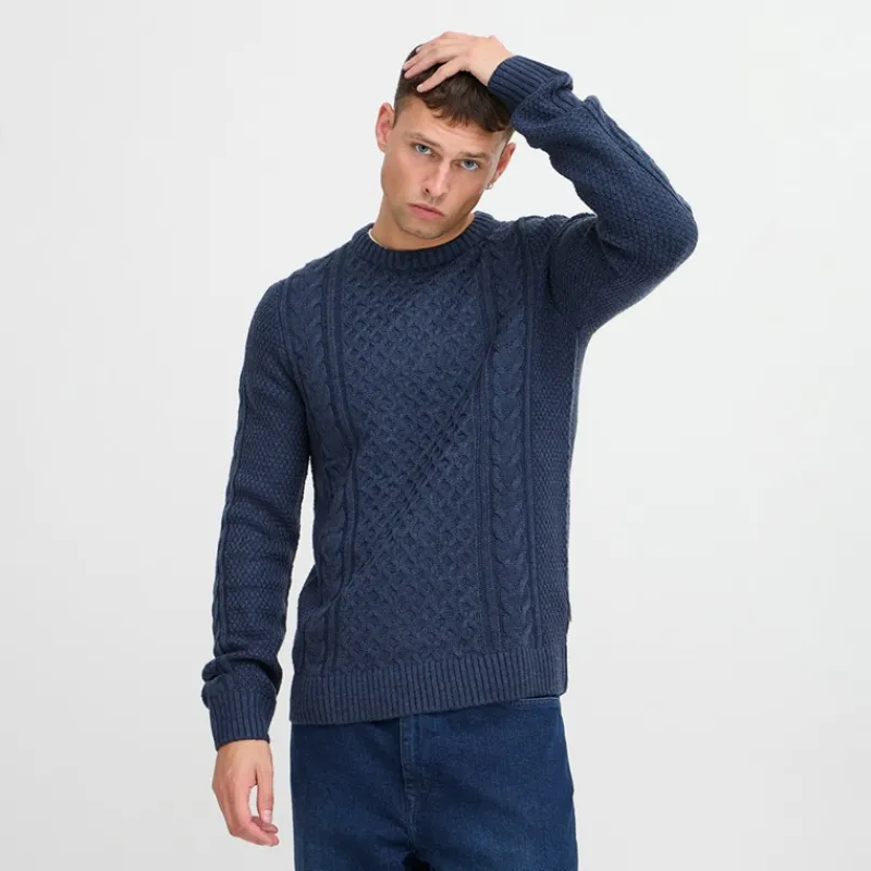Hot Blend Herre striktrøje Dress Blues Mørkeblå
