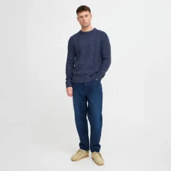 Hot Blend Herre striktrøje Dress Blues Mørkeblå
