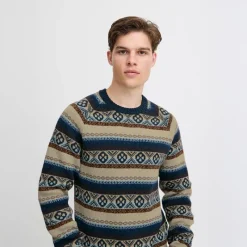 Online Blend Herre striktrøje Dress Blues Mørkeblå