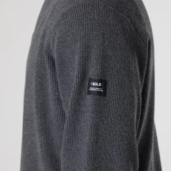 Clearance Solid Herre striktrøje mørkegrå melange Dar Grey M Mørk grå mergel