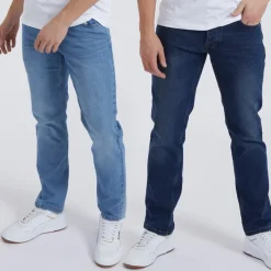 Clearance Bench Herre Stuart Jeans med lige pasform - topak i Indigo/Mid Wash