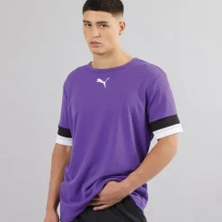 New Puma Herre teamRISE Trænings T-shirt Prism Violet/​ Sort/​ Hvid lilla