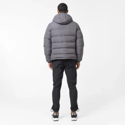 Hot Closure London Herre Tech Logo Puffer Jakke Koksgrå Trækulsgrå