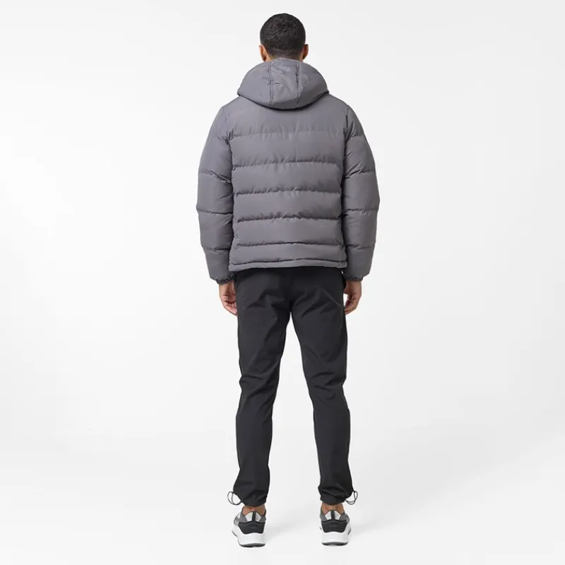 Hot Closure London Herre Tech Logo Puffer Jakke Koksgrå Trækulsgrå