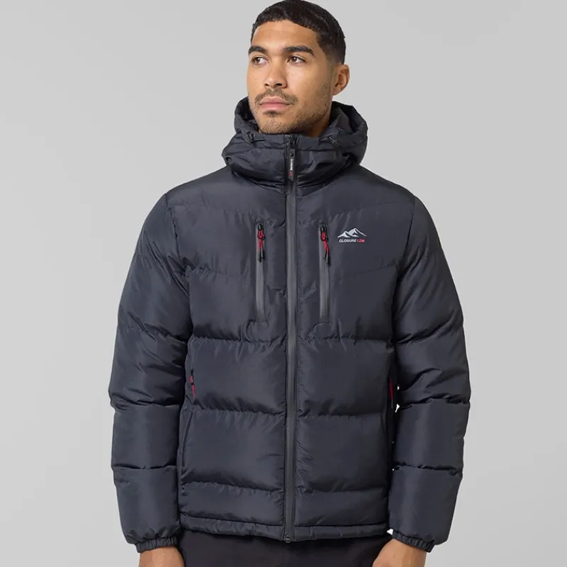 Sale Closure London Herre Tech Logo Puffer Jakke Sort