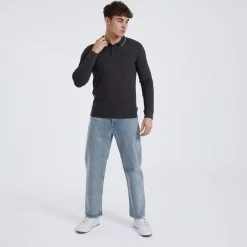 Sale Bench Herre Telles L/S Polo Skjorte Charcoal Marl Koks-mergel